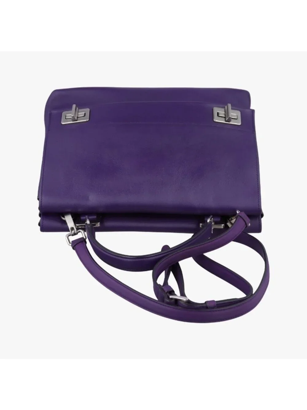 Prada Double Flap Chain Purple Leather 14